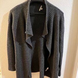 James Perse Gray Open Front Cardigan Sweater